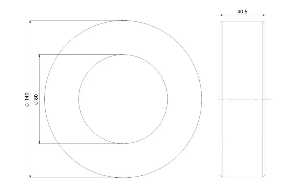 Technisches Diagramm eines runden GRUNDFOS Zubehörs für Umwälzpumpen, das die Abmessungen und Form eines Ausgleichsstücksatzes zeigt.