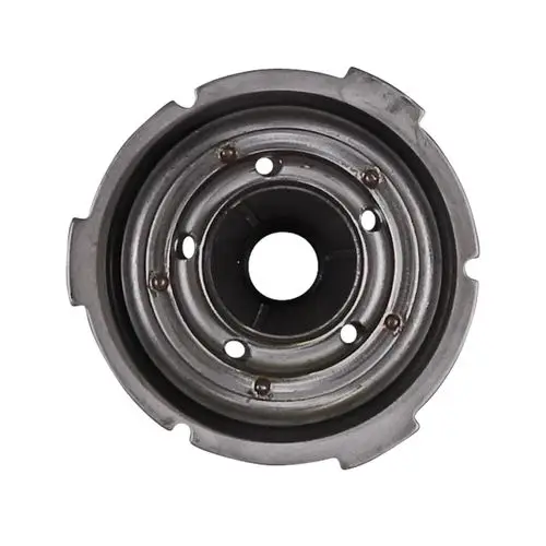 Rundes, metallisches Bauteil mit zentralem Loch und mehreren Bohrungen. Teil eines Grundfos Ersatzteil Kits, möglicherweise für Lageranwendungen.