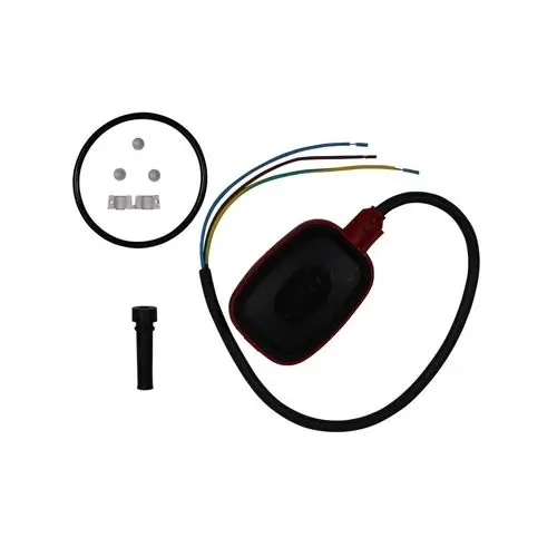Grundfos Ersatzteilkit für einen Schwimmerschalter, bestehend aus einem Sensor mit Kabel, Dichtung, Halterungen und Verbindungselementen.