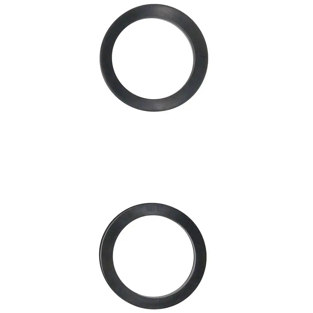 Zwei schwarze V-Ringe, die möglicherweise für Grundfos Pumpen geeignet sind, mit gleichmäßiger, runder Form und innerem Durchmesser, liegen nebeneinander.