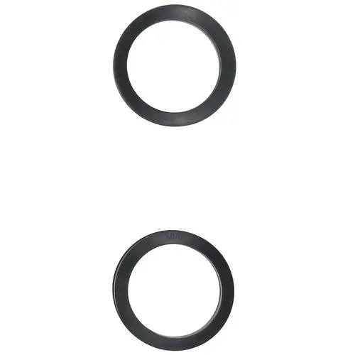 Zwei schwarze V-Ringe, die möglicherweise für Grundfos Pumpen geeignet sind, mit gleichmäßiger, runder Form und innerem Durchmesser, liegen nebeneinander.