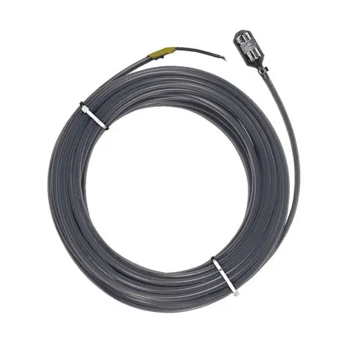 Graue Kabelrolle mit einem Niveauschalteranschluss. Das Produkt scheint für Grundfos-Systeme ausgelegt zu sein.