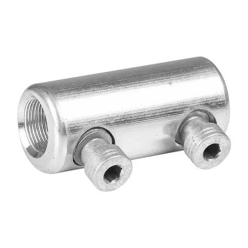 Aluminium-Schraubverbinder von Grundfos mit zwei Anschlussöffnungen auf einer seitlichen Ebene, geeignet für Kabeldurchmesser zwischen 6 und 50 mm².