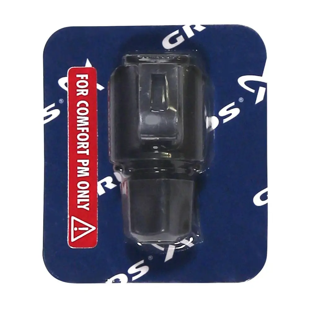 Ersatzstecker für Zirkulationspumpen, verpackt auf blauer Karte mit dem Grundfos-Logo. Hinweis „FOR COMFORT PM ONLY“ auf rotem Hintergrund.