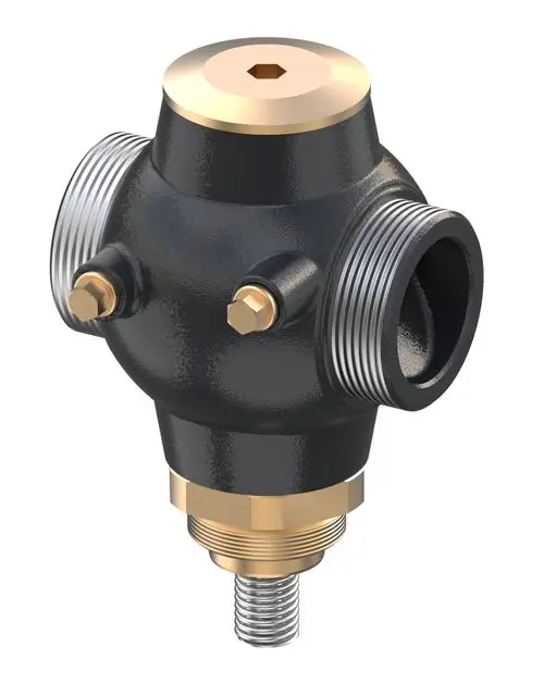 Durchgangsventil von Danfoss mit mehreren Anschlüssen, gefertigt aus GGG-40, ideal für Anwendungen im Bereich der Fluidtechnik.