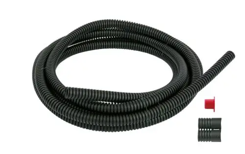 Flexibles Schutzrohr mit einer roten Kappe, verpackt in einer spiralförmigen Form, geeignet für Anwendungen von Danfoss.