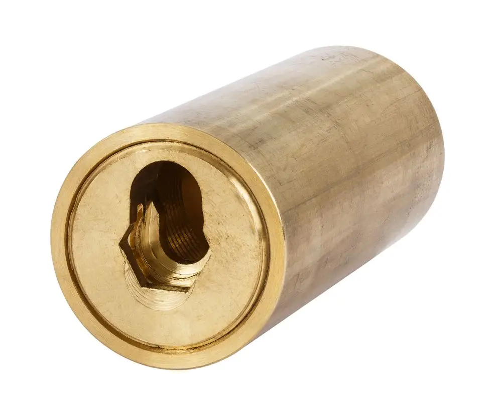 Danfoss Spindelhalterung in zylindrischer Form, aus Messing gefertigt, mit einem Innengewinde zur Verbindung mit anderen Bauteilen.
