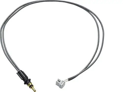 Temperaturfühler mit einem schwarzen Stecker und einem weißen Anschluss. Teil von Stiebel Eltron Produkten, geeignet für Verwendung in Heizsystemen.