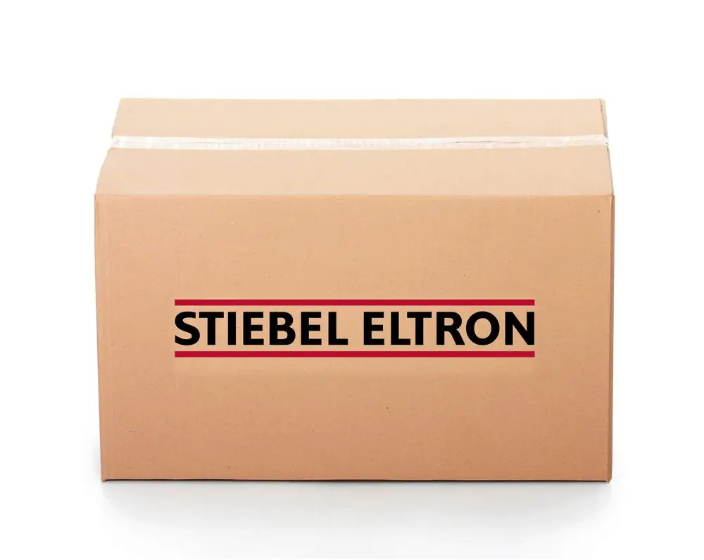 Karton mit "STIEBEL ELTRON"-Logo und roter Umrandung.