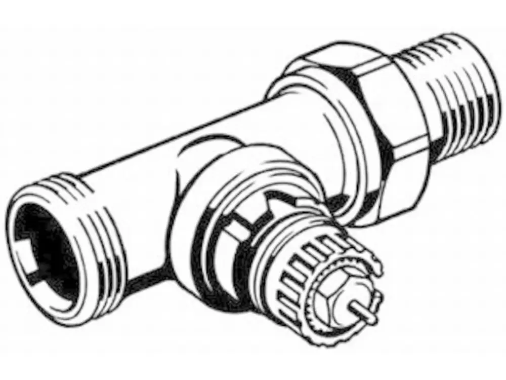 Danfoss Ventilgehäuse mit Gewindeanschlüssen, bestehend aus einem Hauptkörper und einer Regelvorrichtung, zur Integration in Heizungs- oder Kühlsysteme.