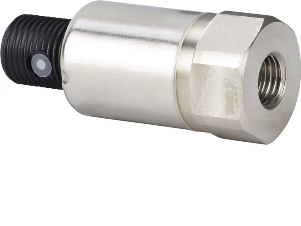 Silberner Drucksensor mit schwarzem Gewinde, geeignet für Anwendungen der Marke Stiebel Eltron, zur Druckmessung bis 30 bar.