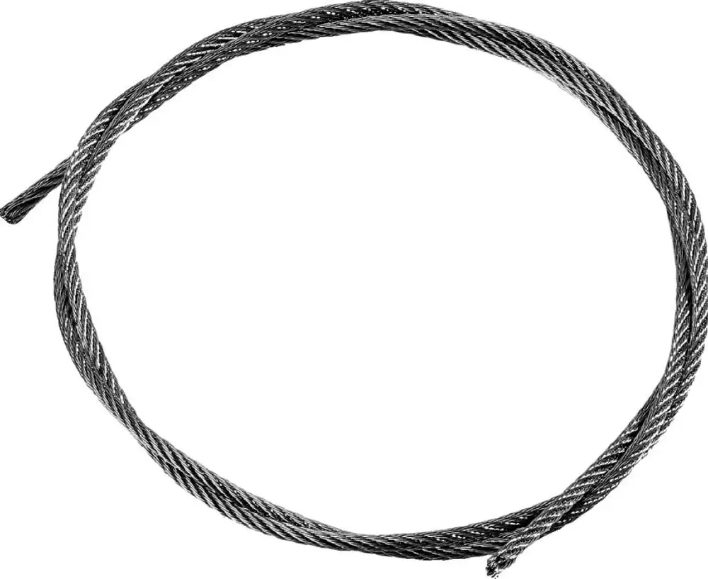 Edelstahlseil, Durchmesser 3 mm, in Schlaufe gelegt.