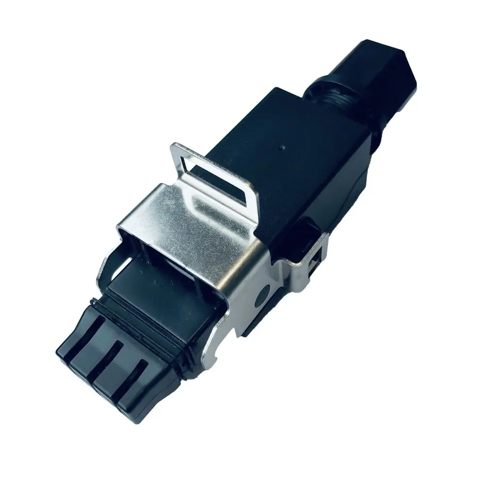 Netzstecker für elektrische Anwendungen, Modell von Wilo, mit metallischer Befestigung und Kunststoffgehäuse, geeignet für diverse elektrische Geräte.