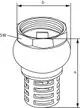 Wilo Fußventil mit Gewindeanschluss, konisch geschwungen. Das Design umfasst einen oberen Bereich mit Hexagon und seitlichen Öffnungen zur Wasserregulierung.