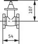 Mechanisches Zubehör, Absperrschieber mit einem runden Gehäuse und zwei Flanschen. Denkbar für Verwendung in Rohrleitungssystemen, hergestellt von Wilo.