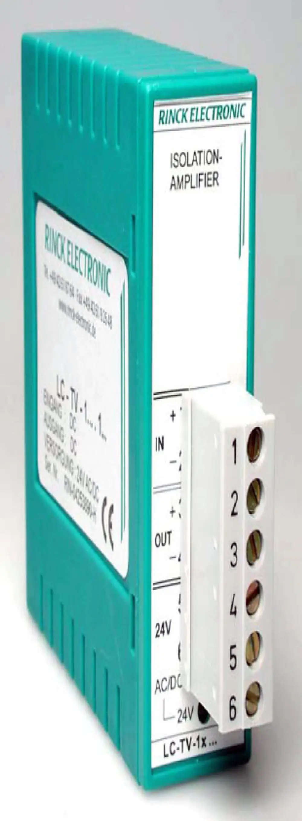 Signalwandler von Wilo in kompaktem Design mit Anschlussklemmen für Eingang und Ausgang, geeignet zur Umwandlung von 0-10 V und 0-20 mA.