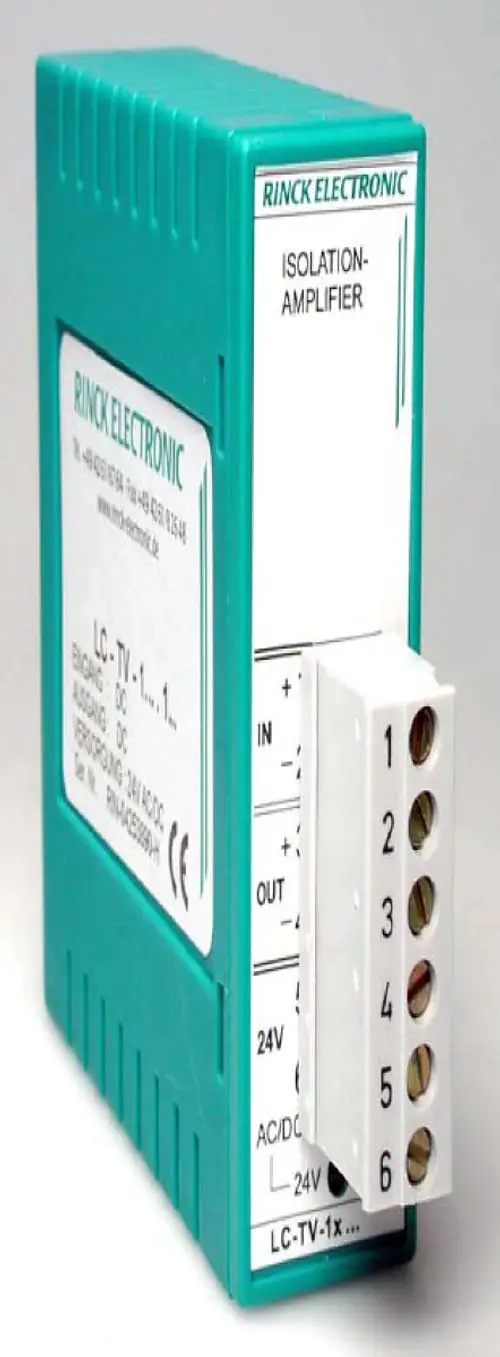 Signalwandler von Wilo in kompaktem Design mit Anschlussklemmen für Eingang und Ausgang, geeignet zur Umwandlung von 0-10 V und 0-20 mA.