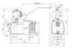 Hochdruck-Kreiselpumpe von Wilo, mit motorisiertem Antrieb, verschiedenen Anschlüssen und grafischen Maßangaben auf der technischen Zeichnung.