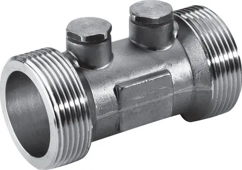 Rückflussverhinderer aus Metall mit zwei Anschlussgewinden, montierbar für Rohrleitungen, hergestellt von Wilo.