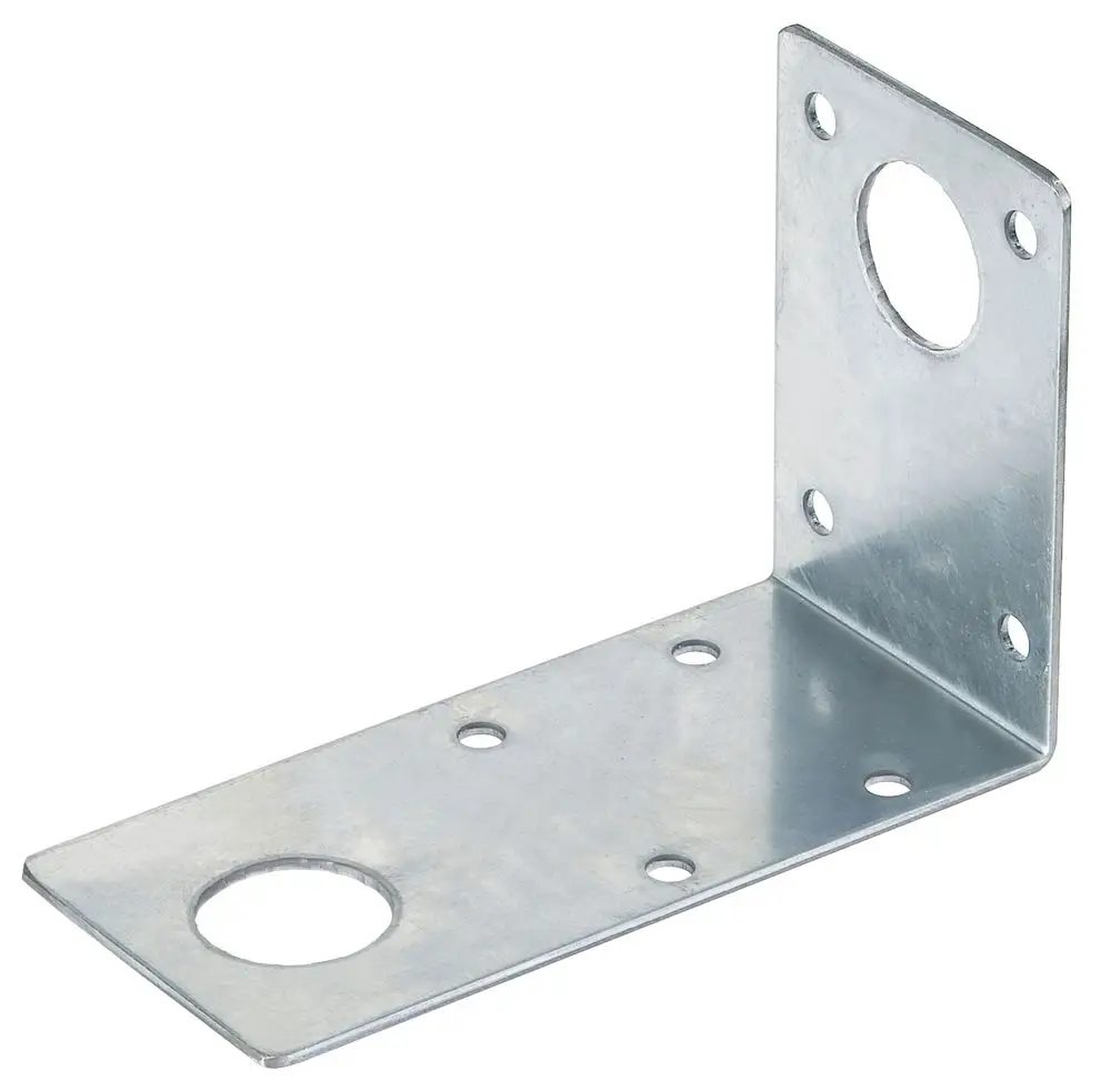 Metallische Halterung mit einer L-Form, mehreren Montageschraubenlöchern und einem runden Loch, möglicherweise für Wilo-HIControl oder Wilo-FluidControl Anwendung.