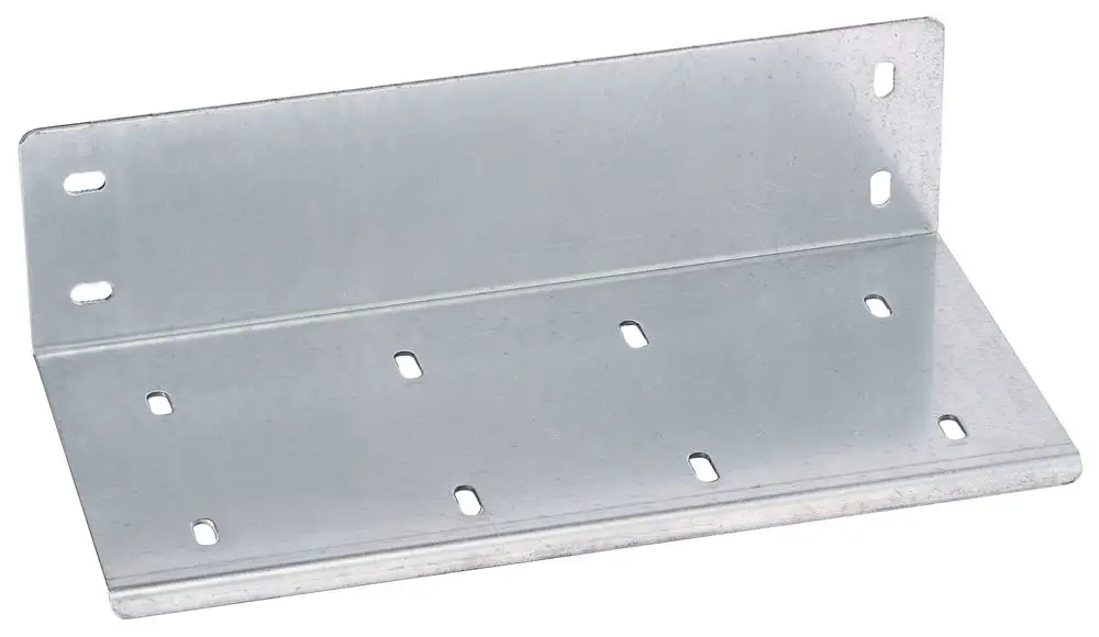 Verchromte Wandkonsole aus Metall mit mehreren Löchern zur Montage, geeignet für mechanisches Zubehör von Wilo.