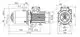 Hochdruck-Kreiselpumpe mit standardisiertem Design, aus Edelstahl gefertigt. Antriebseinheit von Wilo, seitlich montierte Anschlüsse und Maße sind im technischen Diagramm angegeben.