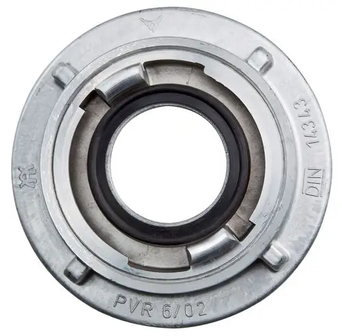 Mechanisches Zubehör von Wilo, sichtbar ist eine Storz A/B-Übergangskupplung mit einem runden Metallgehäuse und einem inneren Gummirand zur Dichtung.