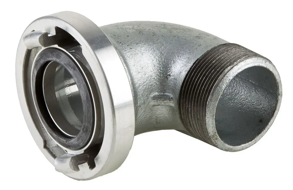 Metallene Verbindung mit gewendeltem Anschluss, geeignet für Rohrsysteme. Wilo bietet Lösungen für zuverlässige Verbindungen in wasserversorgenden Anwendungen.