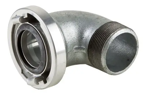 Metallene Verbindung mit gewendeltem Anschluss, geeignet für Rohrsysteme. Wilo bietet Lösungen für zuverlässige Verbindungen in wasserversorgenden Anwendungen.