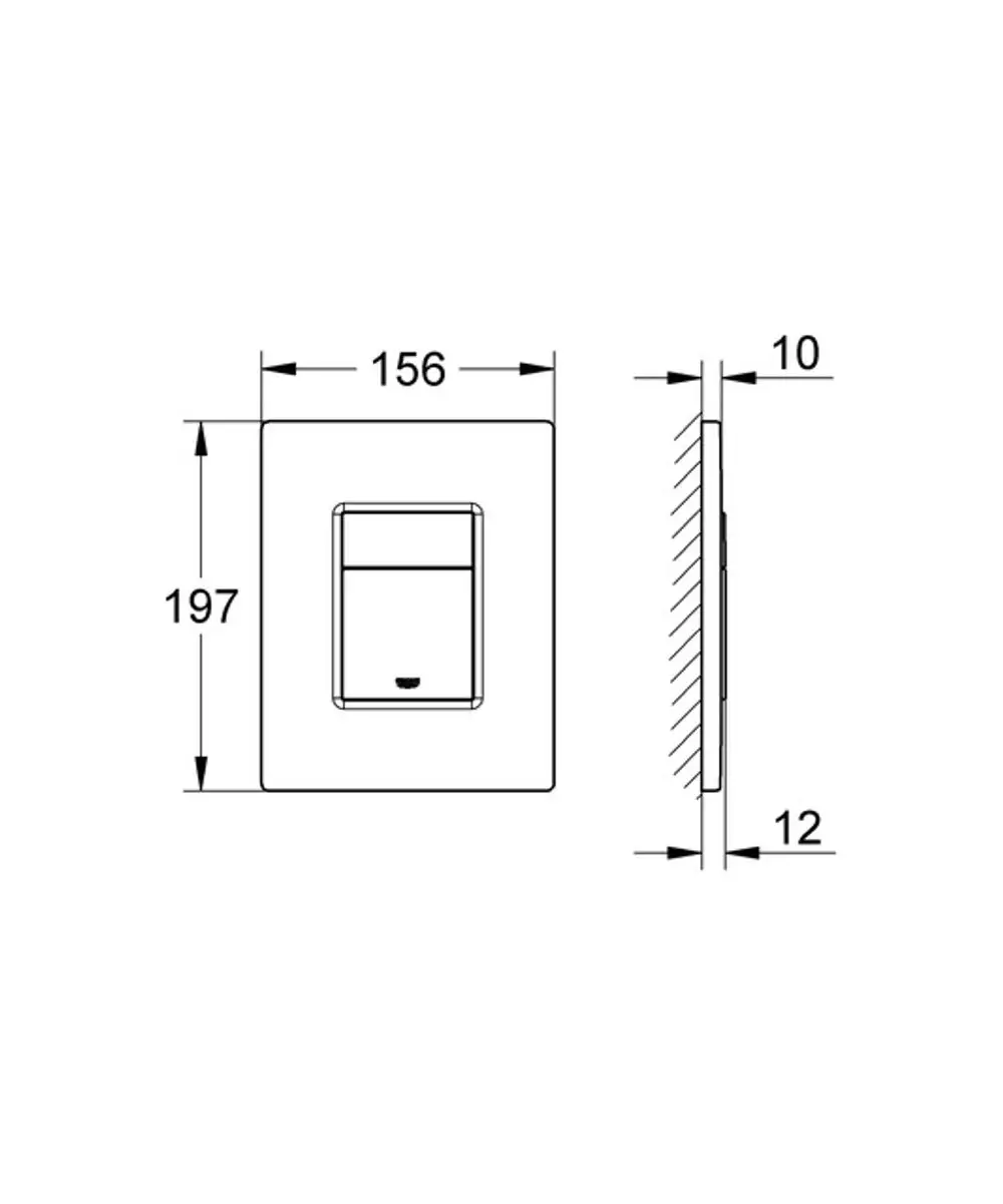 GROHE WC-Betätigung Skate Cosmopolitan 38732 nickel gebürstet, Maße: 197 x 156 x 10/12 mm