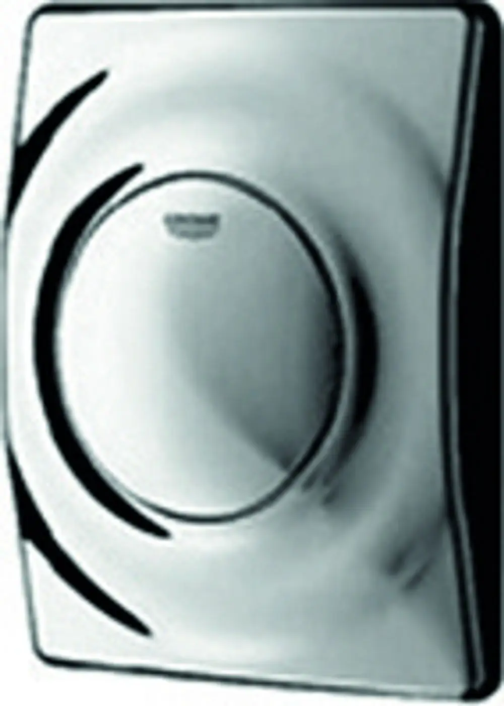 Mattverchromte Betätigungseinheit für ein Urinal, gestaltet für manuelle Bedienung, mit klaren Linien und einem funktionalen Design von Grohe.