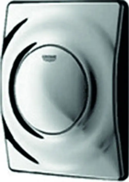Mattverchromte Betätigungseinheit für ein Urinal, gestaltet für manuelle Bedienung, mit klaren Linien und einem funktionalen Design von Grohe.