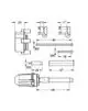 Technisches Zeichnungsdiagramm eines chromfarbenen Verlängerungsteils für einen Hebelmischer von Grohe, mit maßlichen Angaben und strukturellen Details.