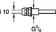 GROHE Versatzausgleichstück mit G 3/8-Anschluss und einem Rohrdurchmesser von 10 mm, dargestellt in einer schematischen technischen Zeichnung.