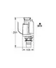 Diagramm eines Grohe Umrüstsets für einen Wandeinbau-Spülkasten. Die Zeichnung zeigt die Seitenansicht mit Maßen und Anschlussstellen.