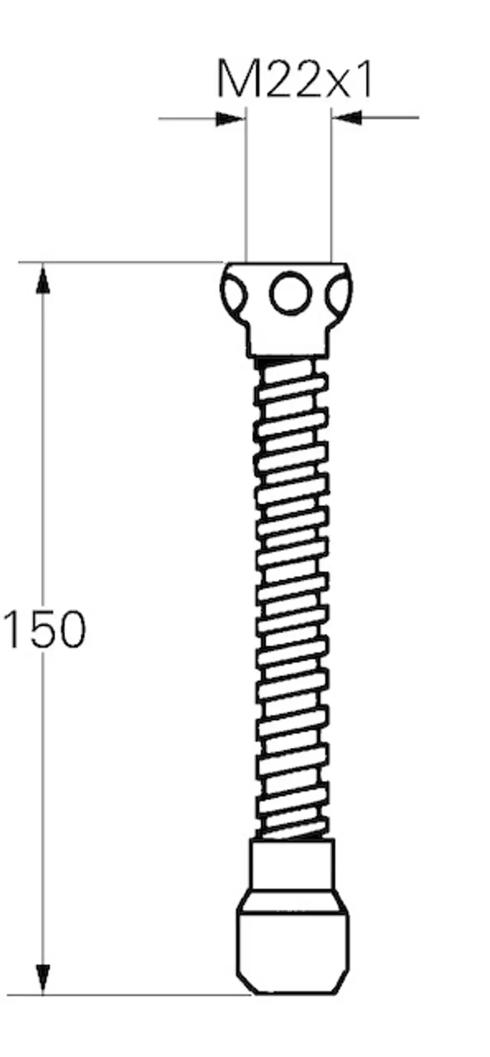 GROHE Schlauchauslauf mit Innengewinde, spiralförmigem Design und einer senkrechten Länge. Der Auslauf ist verchromt und hat eine charakteristische Kopfgestaltung.