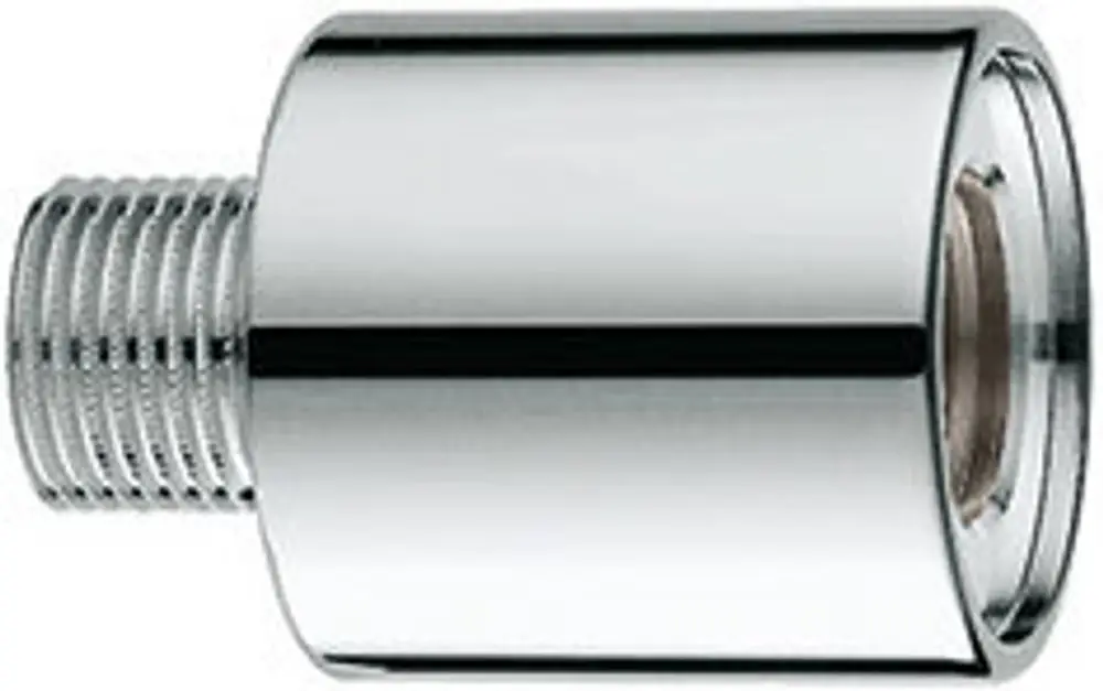 GROHE Verlängerungsteil aus verchromtem Metall, zylindrische Form mit Gewinde, für einen Anschluss. Ideal für Wandventile konzipiert.