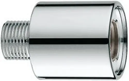 GROHE Verlängerungsteil aus verchromtem Metall, zylindrische Form mit Gewinde, für einen Anschluss. Ideal für Wandventile konzipiert.