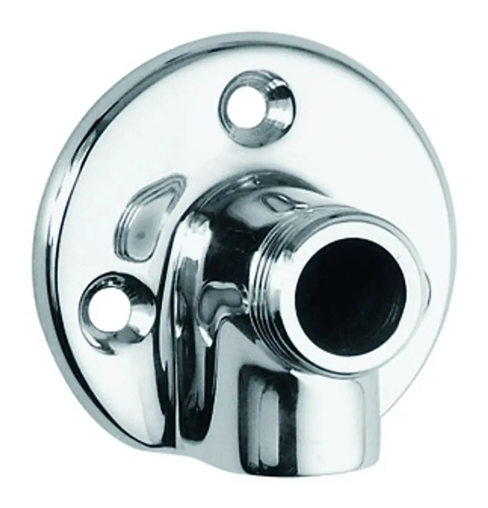 Wandscheibe aus verchromtem Material mit einem Anschluss für 3/4" Außengewinde und einem 1/2" Innengewinde, geeignet für Installationen von Grohe.