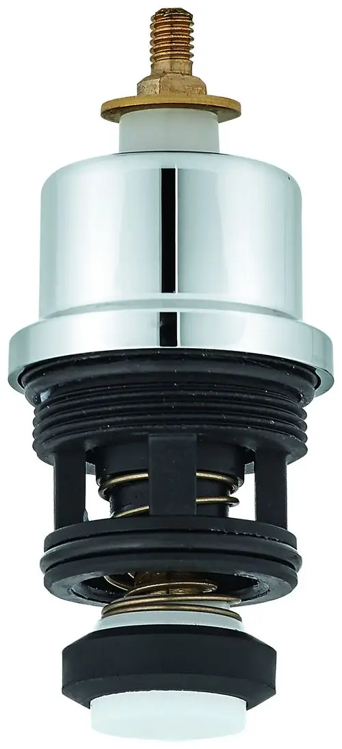 Grohe Umstellung mit verchromtem Finish, bestehend aus mehreren Komponenten wie Gummidichtungen und einer Feder, die zur Regulierung des Wasserflusses dient.