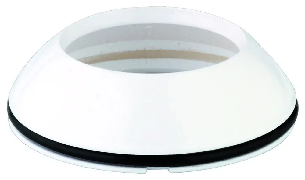 GROHE Kappe in moon white, halbkugelförmig mit schwarzem Dichtungsring, für die Verwendung in Sanitärinstallationen.