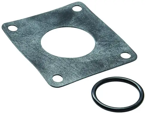 Ein Dichtungsset bestehend aus einer quadratischen Dichtung und einem O-Ring, geeignet für die Installation mit Grohe Produkten.