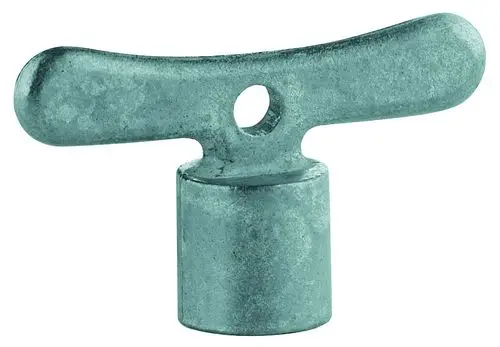 Steckschlüssel aus Metall mit einem Innenvierkant. Die Oberfläche ist metallisch und gleichmäßig, gut geeignet für Anwendungen mit Grohe-Produkten.