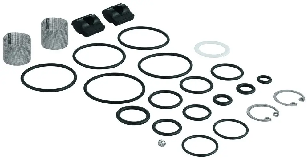 GROHE Dichtungsset mit verschiedenen O-Ringen, Dichtungen und Halterungen in unterschiedlichen Größen für sanitärtechnische Anwendungen.