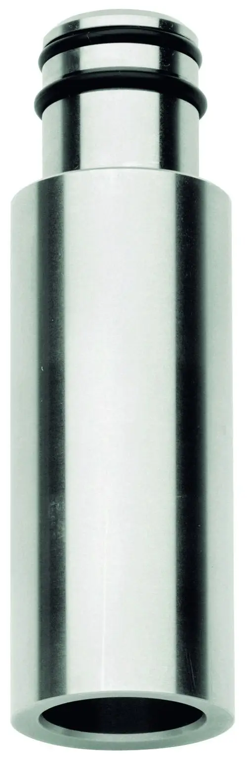 Edelstahl-Auslaufverlängerung von Grohe, zylindrisches Design mit zwei Rillen zur Dichtung, geeignet für Sanitärinstallationen.