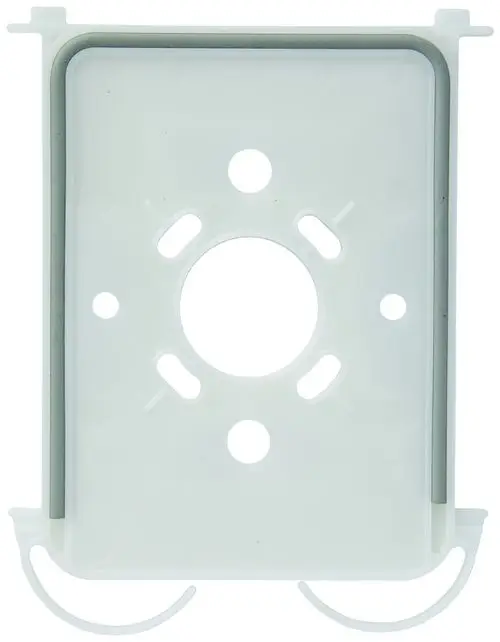 Halterahmen von Grohe in transparenter Ausführung mit einer runden Öffnung in der Mitte und seitlichen Halterungen. Geeignet für Wandeinbau bei Urinal-Spülern.