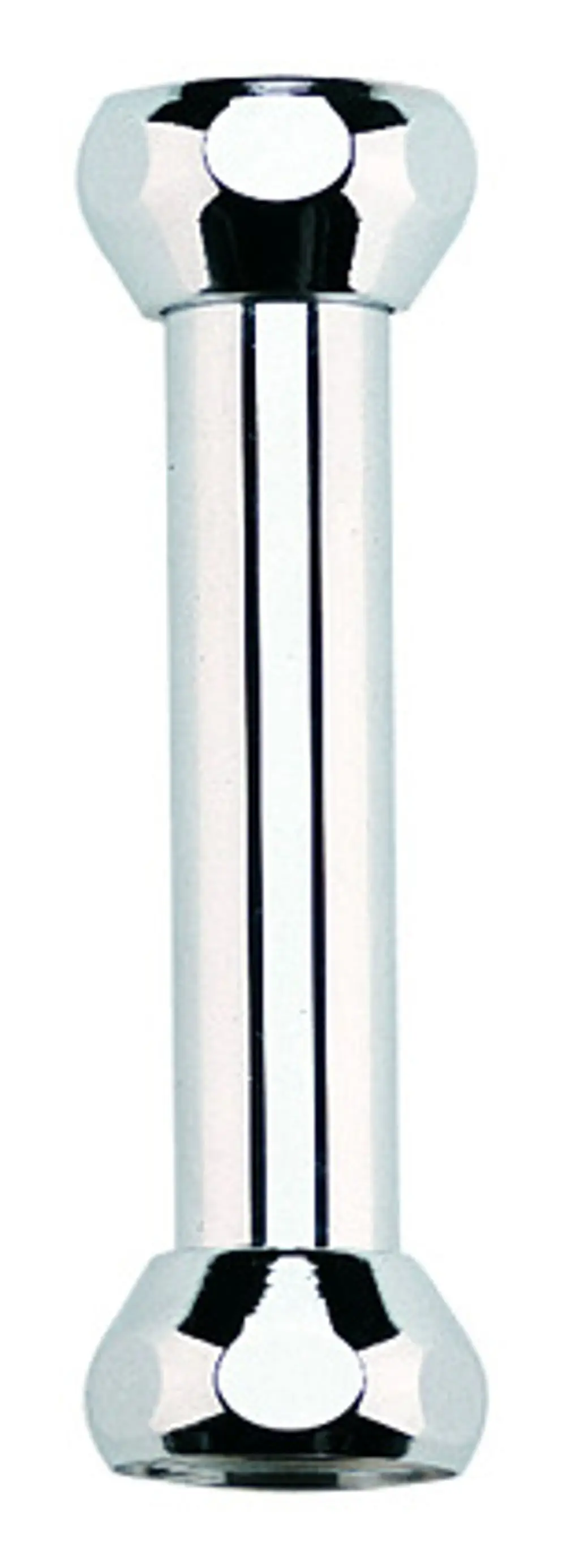 Verchromtes Verlängerungsrohr von Grohe, zylindrische Form mit abgerundeten Enden, geeignet für verschiedene Installationen im Sanitärbereich.