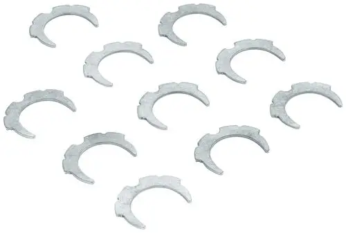 Zehn glänzende Sicherungsscheiben von Grohe in halbrunder Form, ideal für verschiedene Anwendungen im Sanitärbereich.