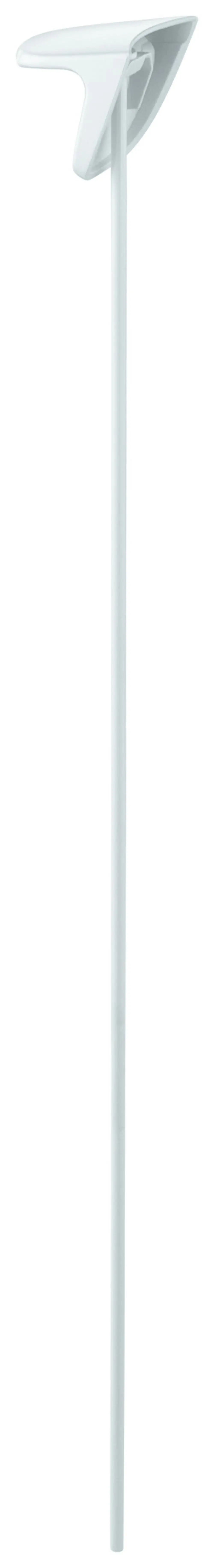 Weißer Grohe Zugstange mit einem langen, schmalen Körper und einer breiten, abgerundeten Spitze. Geeignet für verschiedene Badarmaturen.