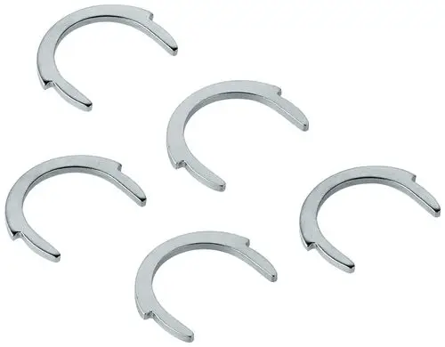 Grohe Sicherungsringe in U-Form, fünf Stück, aus Metall, geeignet für Anwendungen in der Haustechnik oder Sanitärinstallation.